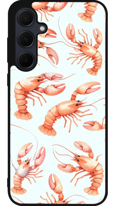 Samsung Galaxy A36 Case Hülle - Silikon schwarz Muster von pastellfarbenen Hummern
