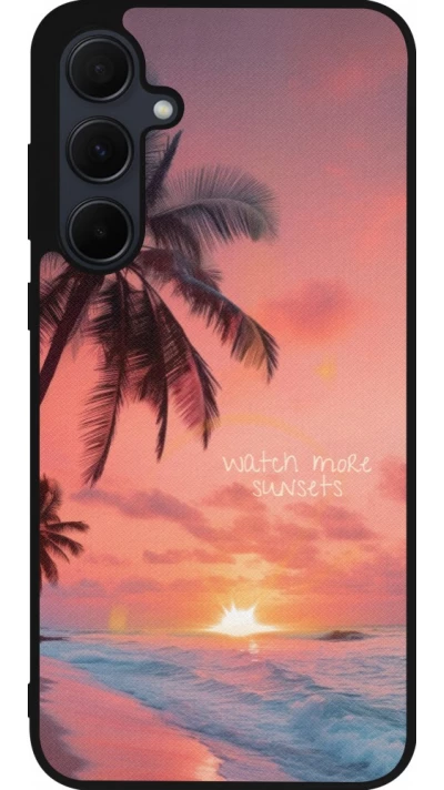 Coque Samsung Galaxy A36 - Silicone rigide noir Watch more sunsets Summer 2026