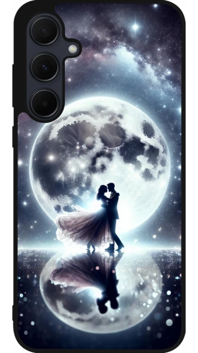 Samsung Galaxy A36 Case Hülle - Silikon schwarz Valentin 2024 Liebe unter dem Mond
