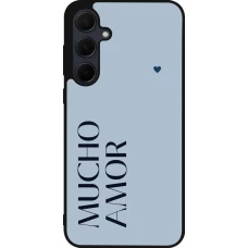 Coque Samsung Galaxy A36 - Silicone rigide noir Valentine 2024 mucho amor azul