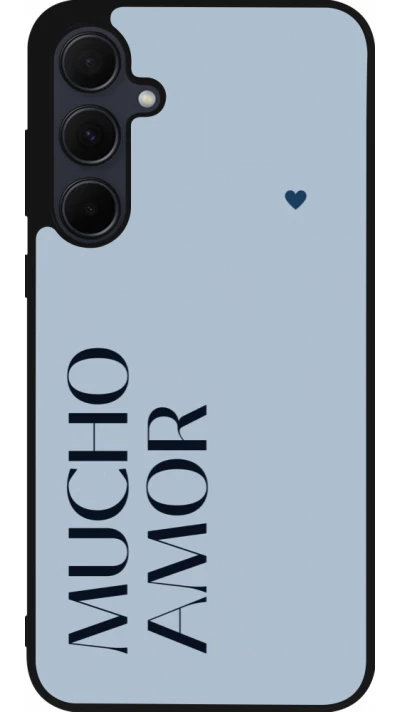 Samsung Galaxy A36 Case Hülle - Silikon schwarz Valentine 2024 mucho amor azul