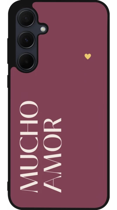 Samsung Galaxy A36 Case Hülle - Silikon schwarz Valentine 2024 mucho amor rosado