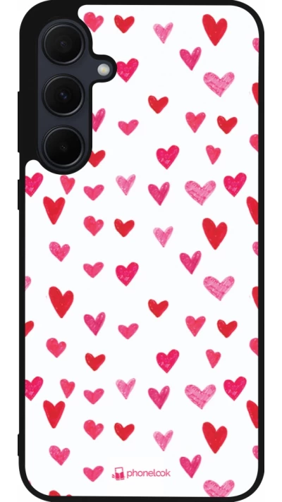 Samsung Galaxy A36 Case Hülle - Silikon schwarz Valentine 2022 Many pink hearts