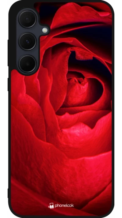 Samsung Galaxy A36 Case Hülle - Silikon schwarz Valentine 2022 Rose