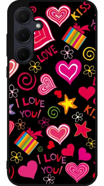 Samsung Galaxy A36 Case Hülle - Silikon schwarz Valentine 2023 love symbols