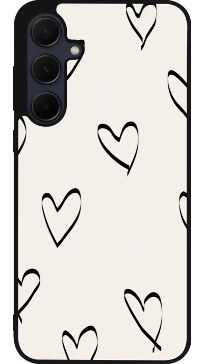 Samsung Galaxy A36 Case Hülle - Silikon schwarz Valentine 2023 minimalist hearts
