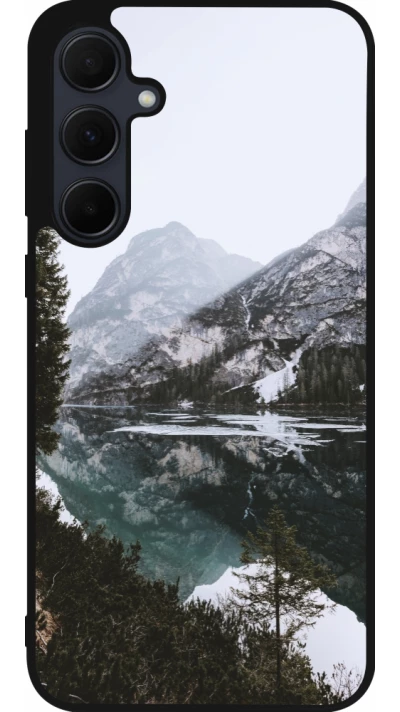 Coque Samsung Galaxy A36 - Silicone rigide noir Winter 22 snowy mountain and lake