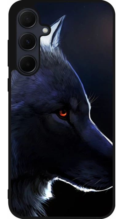 Coque Samsung Galaxy A36 - Silicone rigide noir Wolf Shape