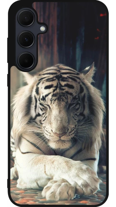 Coque Samsung Galaxy A36 - Silicone rigide noir Zen Tiger
