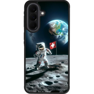 Samsung Galaxy A37 Case Hülle - Silikon schwarz Astro Schweiz auf dem Mond