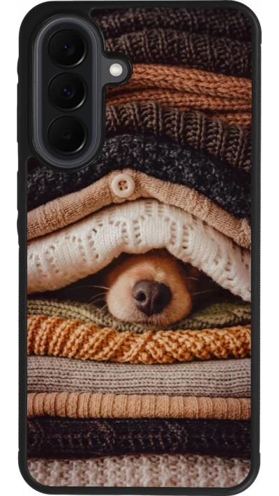 Coque Samsung Galaxy A37 - Silicone rigide noir Autumn 26 Dog under the covers