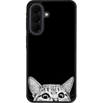 Samsung Galaxy A37 Case Hülle - Silikon schwarz Cat Looking Up Black