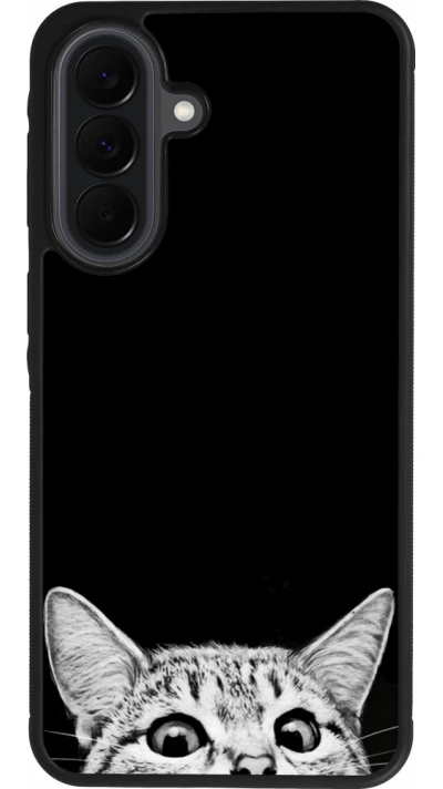 Coque Samsung Galaxy A37 - Silicone rigide noir Cat Looking Up Black
