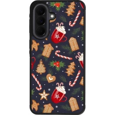 Samsung Galaxy A37 Case Hülle - Silikon schwarz Christmas 25 Pattern Gingerbread House