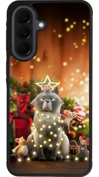 Coque Samsung Galaxy A37 - Silicone rigide noir Christmas 25 Xmas Cat