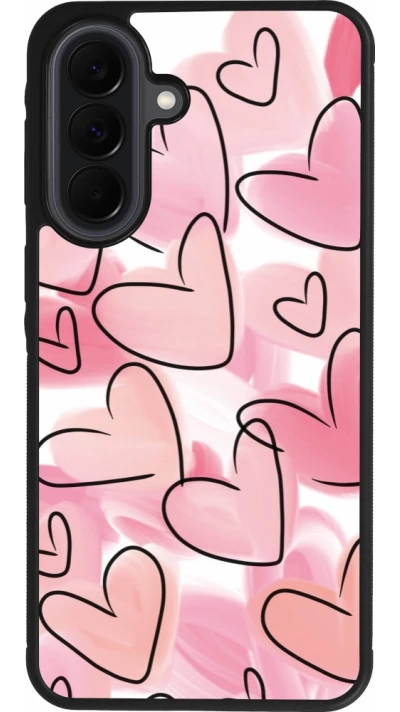 Coque Samsung Galaxy A37 - Silicone rigide noir Easter 2023 pink hearts