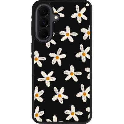 Samsung Galaxy A37 Case Hülle - Silikon schwarz Easter 2024 white on black flower