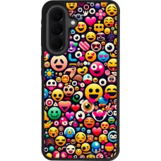 Coque Samsung Galaxy A37 - Silicone rigide noir Emoji Mix Color