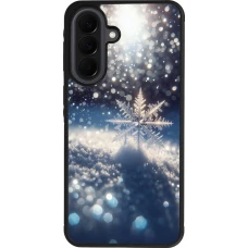 Samsung Galaxy A37 Case Hülle - Silikon schwarz Schneeflocke Solar Glanz