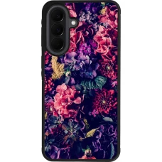 Coque Samsung Galaxy A37 - Silicone rigide noir Flowers Dark