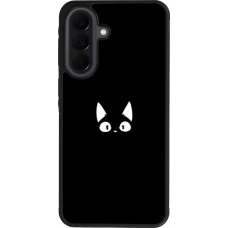Coque Samsung Galaxy A37 - Silicone rigide noir Funny cat on black