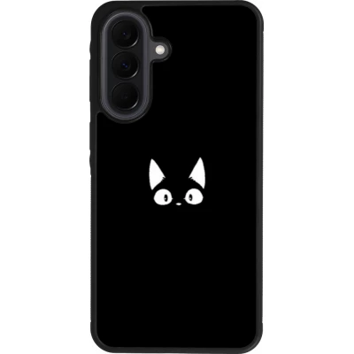 Coque Samsung Galaxy A37 - Silicone rigide noir Funny cat on black