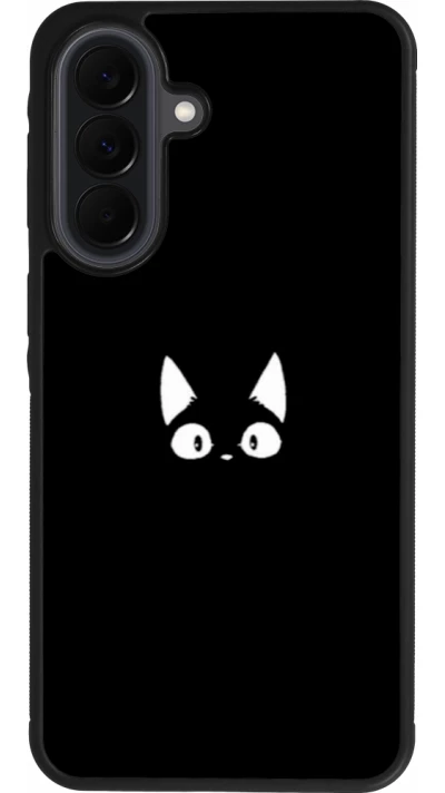 Coque Samsung Galaxy A37 - Silicone rigide noir Funny cat on black