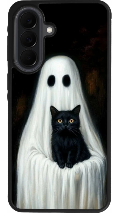 Coque Samsung Galaxy A37 - Silicone rigide noir Halloween 2025 Ghost with black cat
