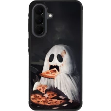 Samsung Galaxy A37 Case Hülle - Silikon schwarz Halloween 2026 Ghost eating pizza