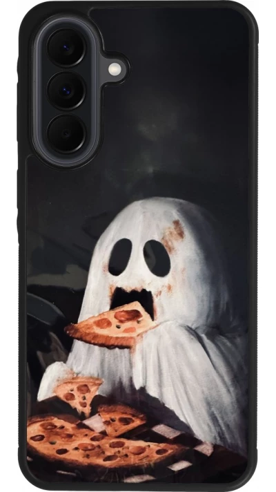 Samsung Galaxy A37 Case Hülle - Silikon schwarz Halloween 2026 Ghost eating pizza