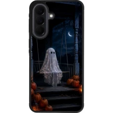 Samsung Galaxy A37 Case Hülle - Silikon schwarz Halloween 2026 Ghost on a swing