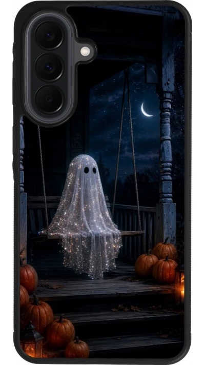 Samsung Galaxy A37 Case Hülle - Silikon schwarz Halloween 2026 Ghost on a swing