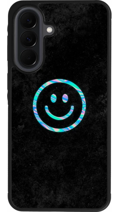 Coque Samsung Galaxy A37 - Silicone rigide noir Happy smiely irisé