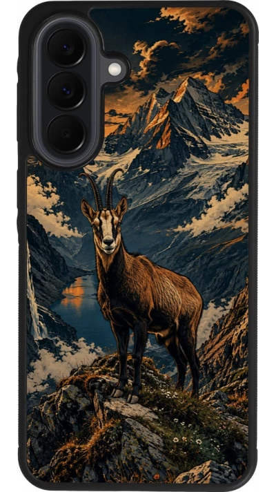 Coque Samsung Galaxy A37 - Silicone rigide noir Linocut Chamois