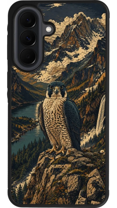 Coque Samsung Galaxy A37 - Silicone rigide noir Linocut Faucun pèlerin