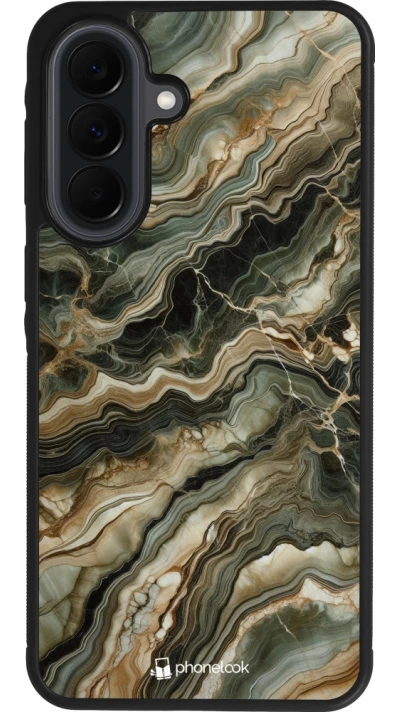 Samsung Galaxy A37 Case Hülle - Silikon schwarz Oliv Marmor