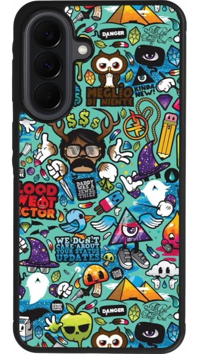 Samsung Galaxy A37 Case Hülle - Silikon schwarz Mixed Cartoons Turquoise