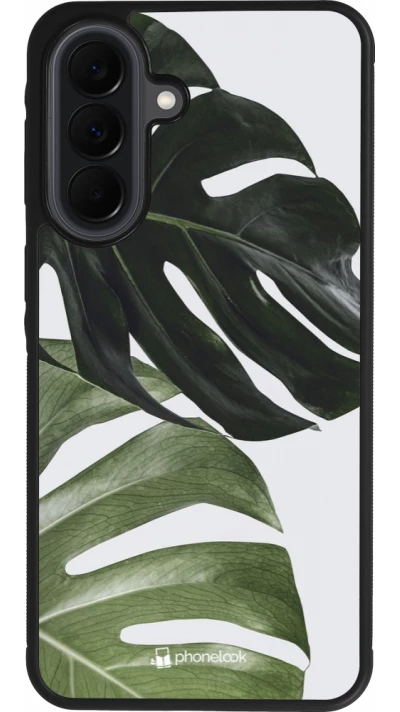 Samsung Galaxy A37 Case Hülle - Silikon schwarz Monstera Plant