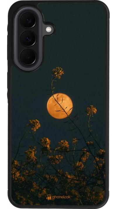 Samsung Galaxy A37 Case Hülle - Silikon schwarz Moon Flowers