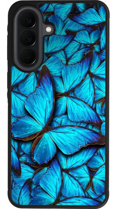 Samsung Galaxy A37 Case Hülle - Silikon schwarz Papillon bleu