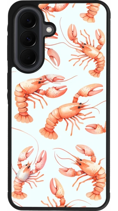 Samsung Galaxy A37 Case Hülle - Silikon schwarz Muster von pastellfarbenen Hummern