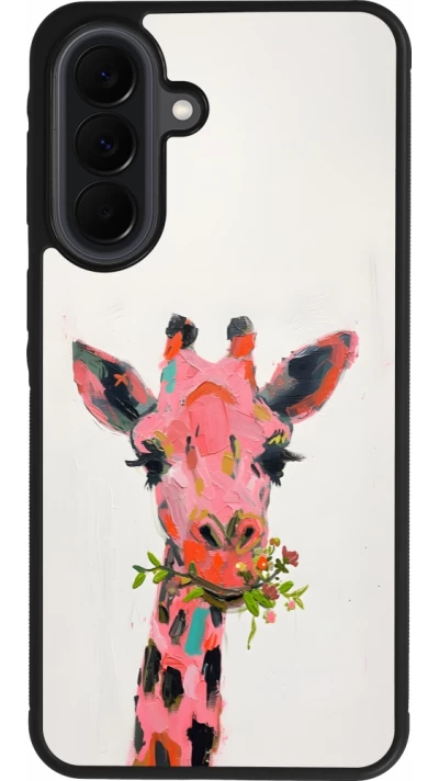 Samsung Galaxy A37 Case Hülle - Silikon schwarz Pink Girafe Paint