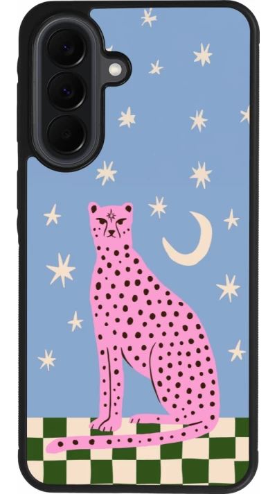 Samsung Galaxy A37 Case Hülle - Silikon schwarz Pink leopard with stars 2026