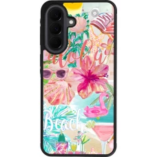 Samsung Galaxy A37 Case Hülle - Silikon schwarz Preppy Collage Aloha