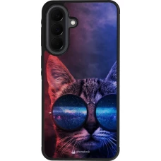 Samsung Galaxy A37 Case Hülle - Silikon schwarz Red Blue Cat Glasses