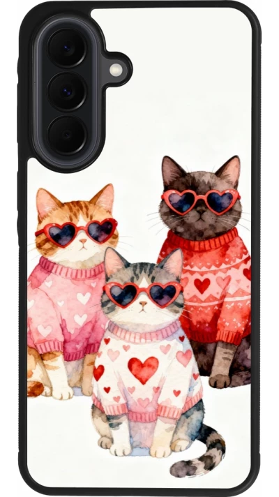 Samsung Galaxy A37 Case Hülle - Silikon schwarz Saint Valentines Day 26 Cat Love
