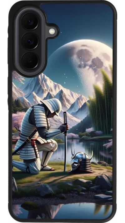 Samsung Galaxy A37 Case Hülle - Silikon schwarz Samurai Katana Mond