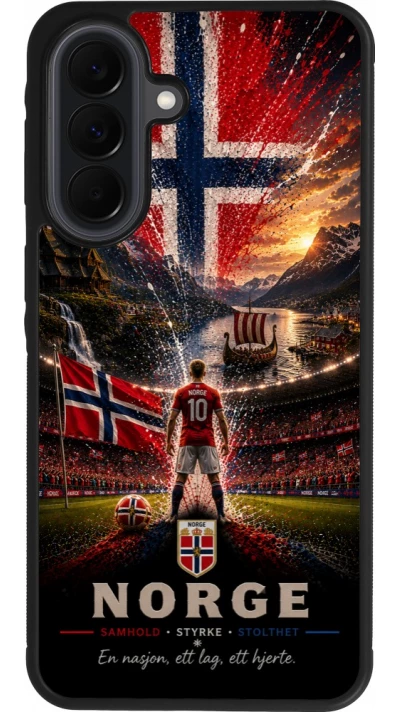 Coque Samsung Galaxy A37 - Silicone rigide noir Football Norvège splash 2026
