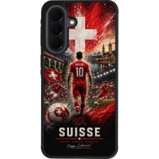 Coque Samsung Galaxy A37 - Silicone rigide noir Football Suisse splash 2026
