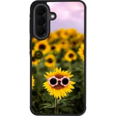 Samsung Galaxy A37 Case Hülle - Silikon schwarz Sunflower with glasses Spring 2026
